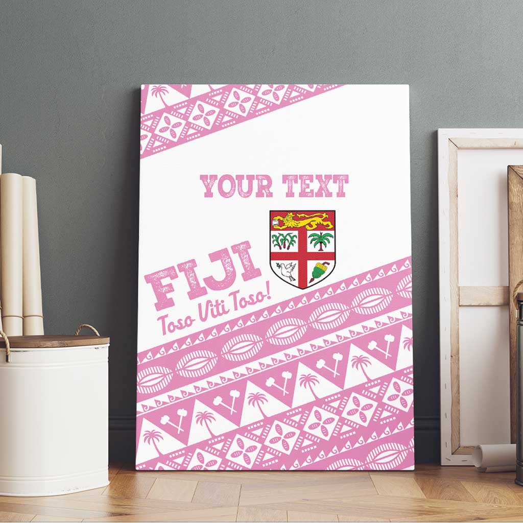 Fiji Rugby 2025 Custom Canvas Wall Art Fijian Tapa Toso Viti Toso - Pink LT14 - Polynesian Pride