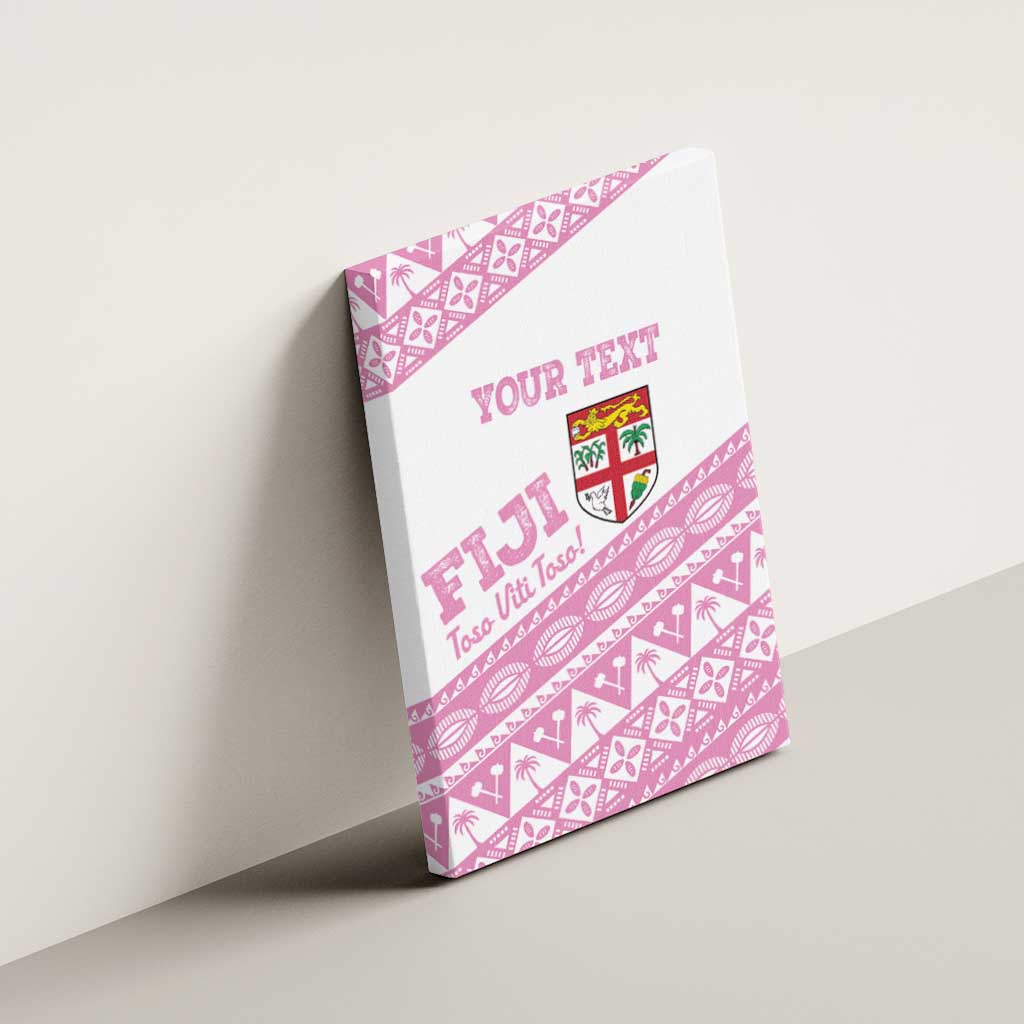 Fiji Rugby 2025 Custom Canvas Wall Art Fijian Tapa Toso Viti Toso - Pink LT14 - Polynesian Pride