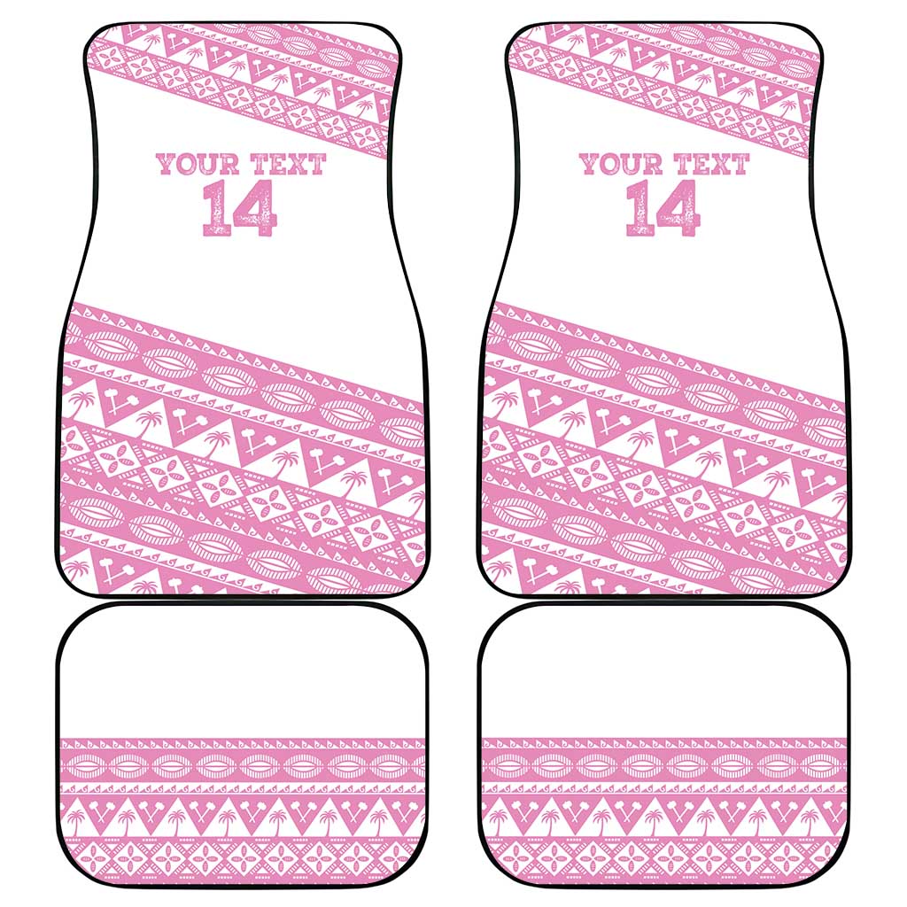 Fiji Rugby 2025 Custom Car Mats Fijian Tapa Toso Viti Toso - Pink LT14 - Polynesian Pride