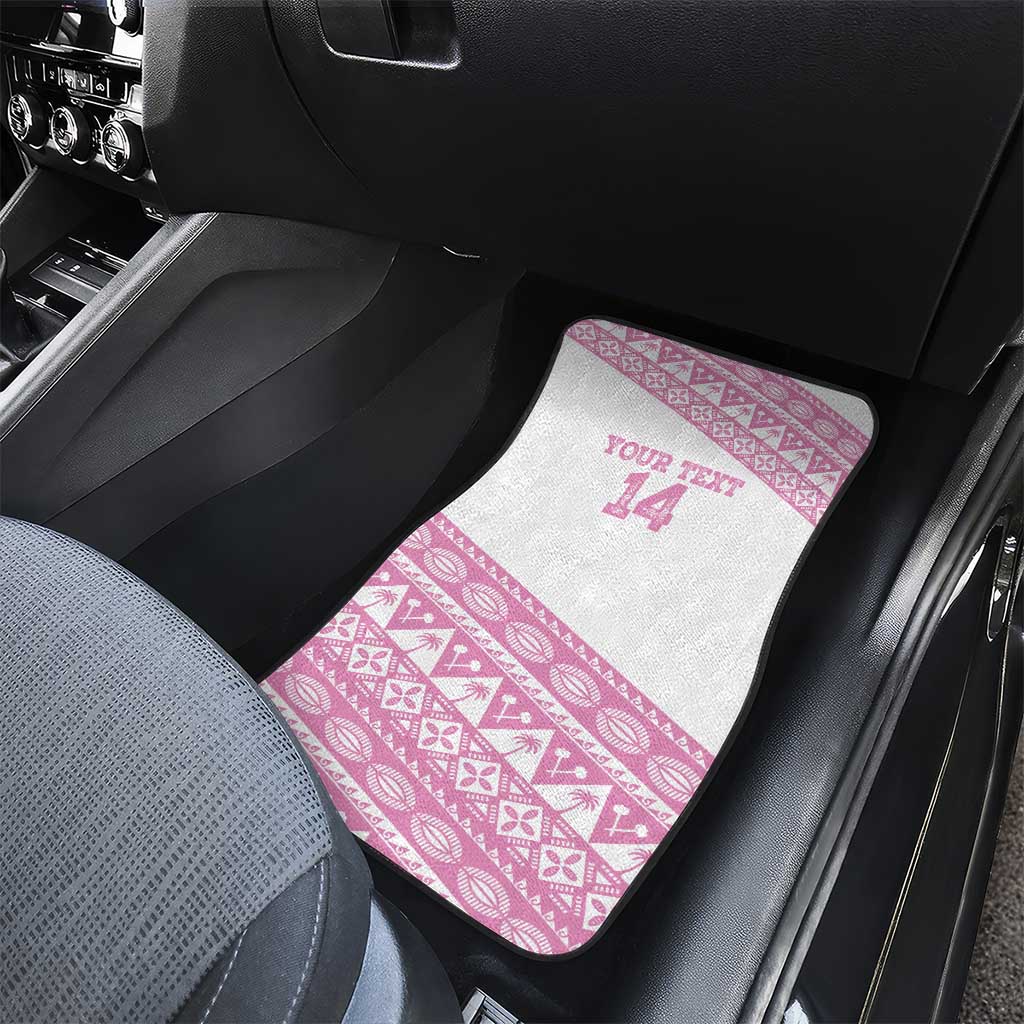 Fiji Rugby 2025 Custom Car Mats Fijian Tapa Toso Viti Toso - Pink LT14 - Polynesian Pride