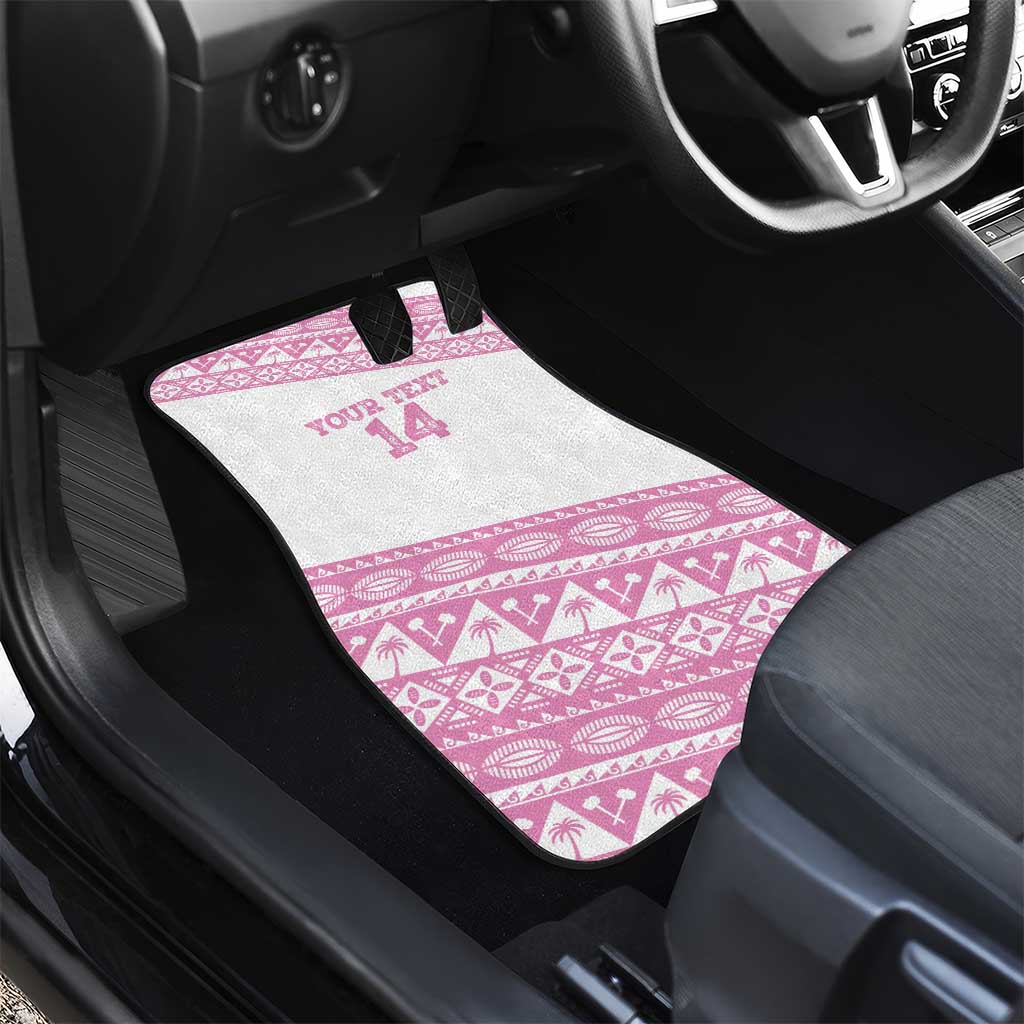 Fiji Rugby 2025 Custom Car Mats Fijian Tapa Toso Viti Toso - Pink LT14 - Polynesian Pride