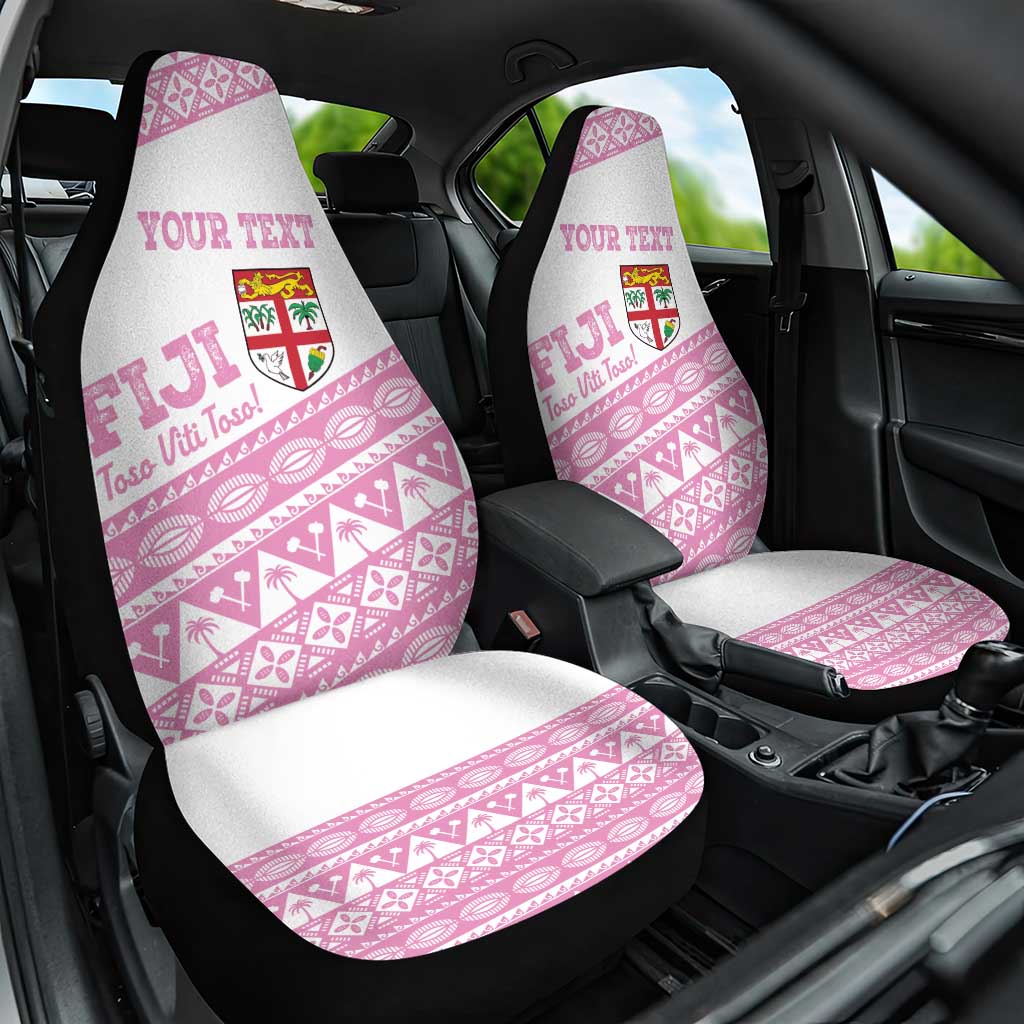 Fiji Rugby 2025 Custom Car Seat Cover Fijian Tapa Toso Viti Toso - Pink