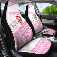 Fiji Rugby 2025 Custom Car Seat Cover Fijian Tapa Toso Viti Toso - Pink LT14 - Polynesian Pride