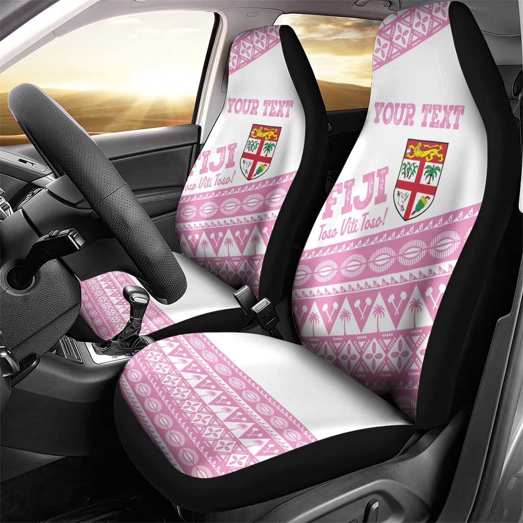 Fiji Rugby 2025 Custom Car Seat Cover Fijian Tapa Toso Viti Toso - Pink LT14 - Polynesian Pride
