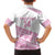 Fiji Rugby 2025 Custom Family Matching Off Shoulder Maxi Dress and Hawaiian Shirt Fijian Tapa Toso Viti Toso - Pink
