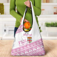 Fiji Rugby 2025 Custom Grocery Bag Fijian Tapa Toso Viti Toso - Pink