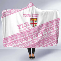 Fiji Rugby 2025 Custom Hooded Blanket Fijian Tapa Toso Viti Toso - Pink LT14 One Size Pink - Polynesian Pride