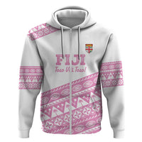 Fiji Rugby 2025 Custom Hoodie Fijian Tapa Toso Viti Toso - Pink LT14 Zip Hoodie Pink - Polynesian Pride