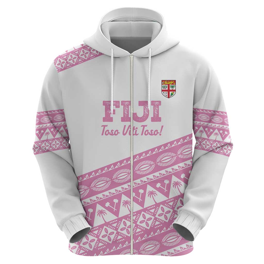 Fiji Rugby 2025 Custom Hoodie Fijian Tapa Toso Viti Toso - Pink LT14 - Polynesian Pride