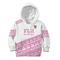 Fiji Rugby 2025 Custom Kid Hoodie Fijian Tapa Toso Viti Toso - Pink LT14 Hoodie Pink - Polynesian Pride