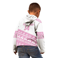 Fiji Rugby 2025 Custom Kid Hoodie Fijian Tapa Toso Viti Toso - Pink LT14 - Polynesian Pride