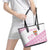 Fiji Rugby 2025 Custom Leather Tote Bag Fijian Tapa Toso Viti Toso - Pink