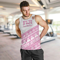 Fiji Rugby 2025 Custom Men Tank Top Fijian Tapa Toso Viti Toso - Pink LT14 Pink - Polynesian Pride
