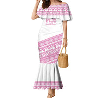 Fiji Rugby 2025 Custom Mermaid Dress Fijian Tapa Toso Viti Toso - Pink LT14 Women Pink - Polynesian Pride