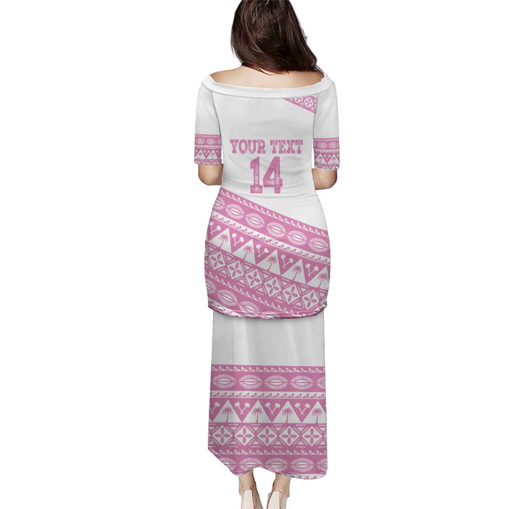 Fiji Rugby 2025 Custom Puletasi Fijian Tapa Toso Viti Toso - Pink LT14 - Polynesian Pride