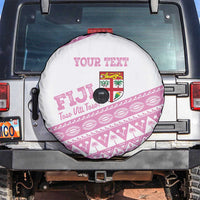 Fiji Rugby 2025 Custom Spare Tire Cover Fijian Tapa Toso Viti Toso - Pink LT14 Pink - Polynesian Pride