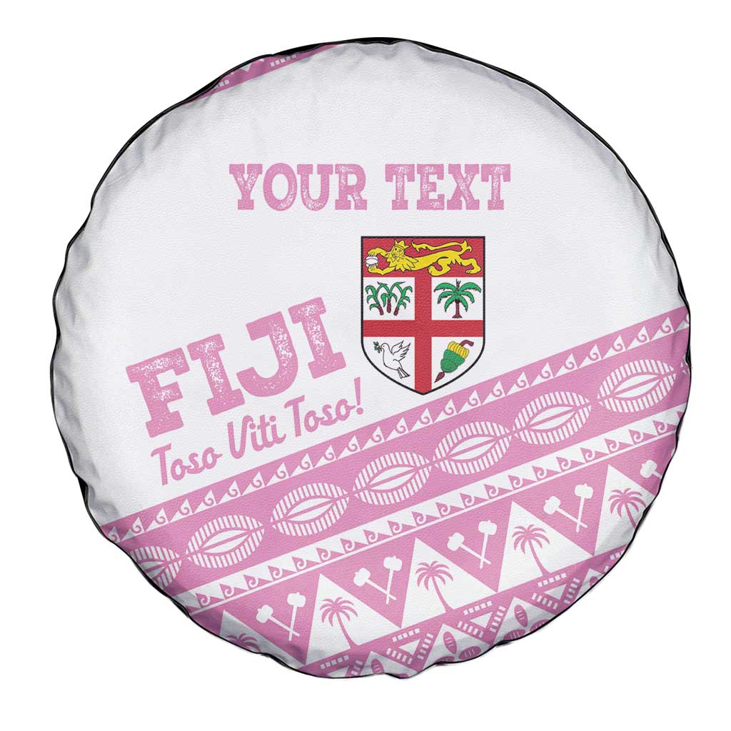 Fiji Rugby 2025 Custom Spare Tire Cover Fijian Tapa Toso Viti Toso - Pink LT14 - Polynesian Pride