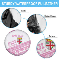 Fiji Rugby 2025 Custom Spare Tire Cover Fijian Tapa Toso Viti Toso - Pink LT14 - Polynesian Pride