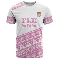 Fiji Rugby 2025 Custom T Shirt Fijian Tapa Toso Viti Toso - Pink LT14 Pink - Polynesian Pride