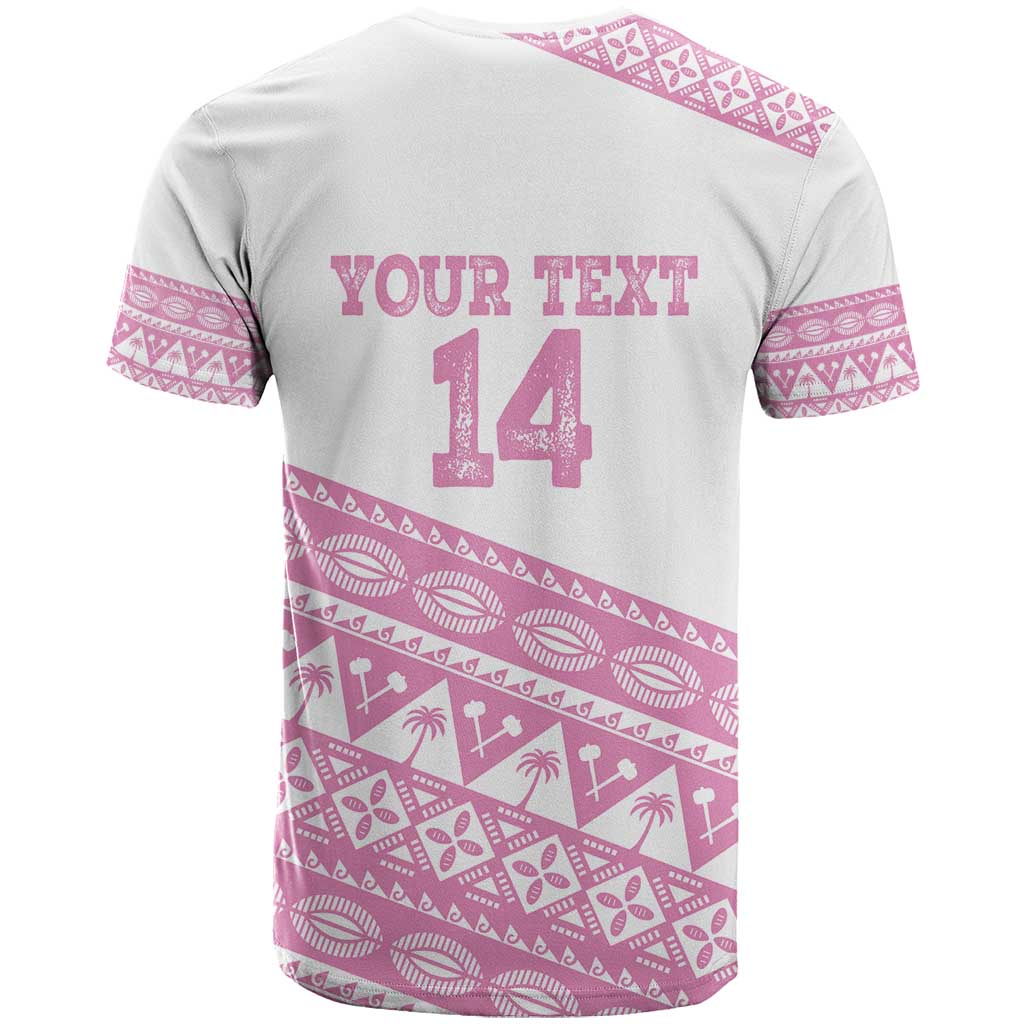 Fiji Rugby 2025 Custom T Shirt Fijian Tapa Toso Viti Toso - Pink LT14 - Polynesian Pride