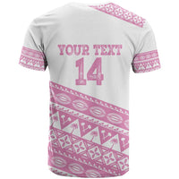 Fiji Rugby 2025 Custom T Shirt Fijian Tapa Toso Viti Toso - Pink LT14 - Polynesian Pride