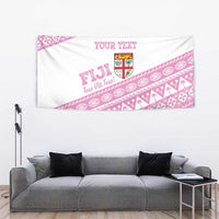 Fiji Rugby 2025 Custom Tapestry Fijian Tapa Toso Viti Toso - Pink LT14 - Polynesian Pride