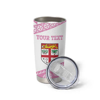 Fiji Rugby 2025 Custom Tumbler Cup Fijian Tapa Toso Viti Toso - Pink LT14 - Polynesian Pride