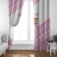 Fiji Rugby 2025 Custom Window Curtain Fijian Tapa Toso Viti Toso - Pink LT14 - Polynesian Pride