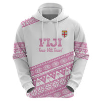 Fiji Rugby 2025 Custom Zip Hoodie Fijian Tapa Toso Viti Toso - Pink LT14 - Polynesian Pride