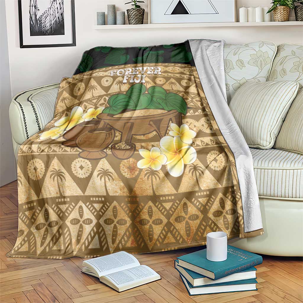 Bula Fiji Kava Bowl Blanket Fijian Tapa Cloth Vintage Vibe