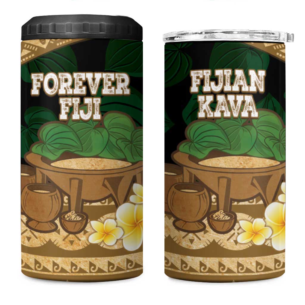 Bula Fiji Kava Bowl 4 in 1 Can Cooler Tumbler Fijian Tapa Cloth Vintage Vibe