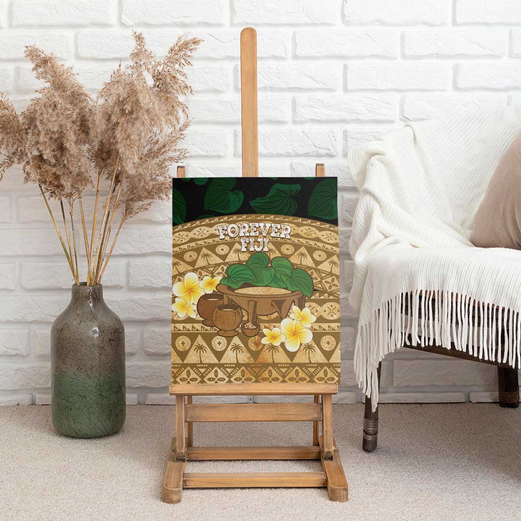 Bula Fiji Kava Bowl Canvas Wall Art Fijian Tapa Cloth Vintage Vibe