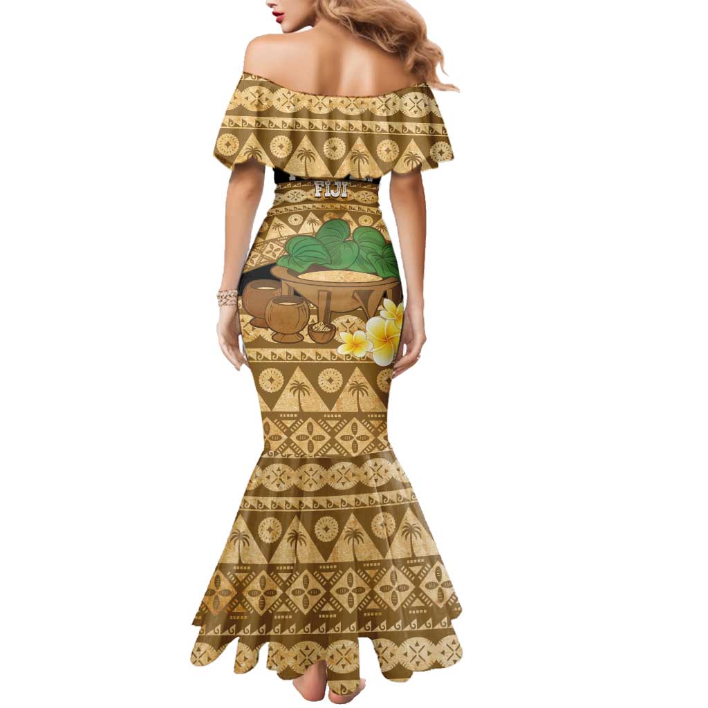 Bula Fiji Kava Bowl Family Matching Mermaid Dress and Hawaiian Shirt Fijian Tapa Cloth Vintage Vibe LT14 - Polynesian Pride