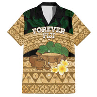Bula Fiji Kava Bowl Family Matching Short Sleeve Bodycon Dress and Hawaiian Shirt Fijian Tapa Cloth Vintage Vibe LT14 Dad's Shirt - Short Sleeve Brown - Polynesian Pride