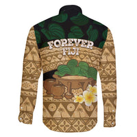 Bula Fiji Kava Bowl Family Matching Short Sleeve Bodycon Dress and Hawaiian Shirt Fijian Tapa Cloth Vintage Vibe LT14 - Polynesian Pride