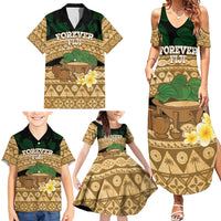 Bula Fiji Kava Bowl Family Matching Summer Maxi Dress and Hawaiian Shirt Fijian Tapa Cloth Vintage Vibe LT14 - Polynesian Pride
