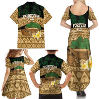 Bula Fiji Kava Bowl Family Matching Summer Maxi Dress and Hawaiian Shirt Fijian Tapa Cloth Vintage Vibe LT14 - Polynesian Pride