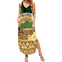 Bula Fiji Kava Bowl Family Matching Summer Maxi Dress and Hawaiian Shirt Fijian Tapa Cloth Vintage Vibe LT14 Mom's Dress Brown - Polynesian Pride