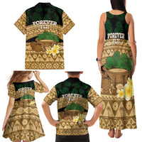 Bula Fiji Kava Bowl Family Matching Tank Maxi Dress and Hawaiian Shirt Fijian Tapa Cloth Vintage Vibe LT14 - Polynesian Pride