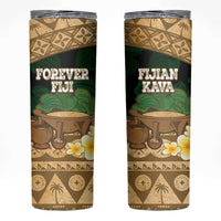 Bula Fiji Kava Bowl Skinny Tumbler Fijian Tapa Cloth Vintage Vibe LT14 Brown - Polynesian Pride