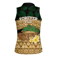 Bula Fiji Kava Bowl Women Sleeveless Polo Shirt Fijian Tapa Cloth Vintage Vibe