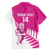 New Zealand Silver Fern Rugby Custom Family Matching Summer Maxi Dress and Hawaiian Shirt Go All Black Maori Pink Version LT14 - Polynesian Pride