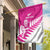 New Zealand Silver Fern Rugby Custom Garden Flag Go All Black Maori Pink Version