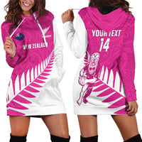 New Zealand Silver Fern Rugby Custom Hoodie Dress Go All Black Maori Pink Version LT14 - Polynesian Pride