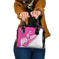 New Zealand Silver Fern Rugby Custom Shoulder Handbag Go All Black Maori Pink Version
