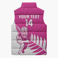 New Zealand Silver Fern Rugby Custom Sleeveless Puffer Jacket Go All Black Maori Pink Version - Polynesian Pride