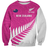 New Zealand Silver Fern Rugby Custom Sweatshirt Go All Black Maori Pink Version LT14 Unisex Pink - Polynesian Pride