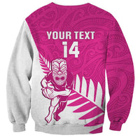 New Zealand Silver Fern Rugby Custom Sweatshirt Go All Black Maori Pink Version LT14 - Polynesian Pride