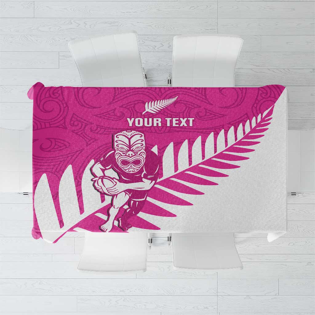 New Zealand Silver Fern Rugby Custom Tablecloth Go All Black Maori Pink Version LT14 Pink - Polynesian Pride