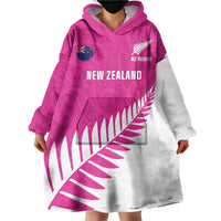 New Zealand Silver Fern Rugby Custom Wearable Blanket Hoodie Go All Black Maori Pink Version LT14 - Polynesian Pride